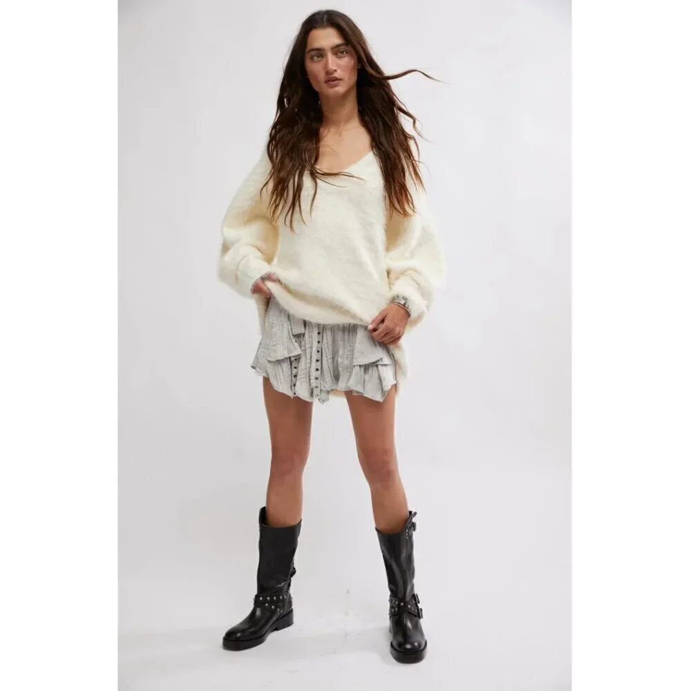 FREE PEOPLE Sparrow Pullover in Ivory Size Small